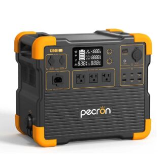 pecron Portable Power Station E2400LFP, 2048Wh LiFePO4 Battery Backup, 2400W Solar Generator Expanded to 8192Wh, Fast Charging Power Station for Emergencies, Camping, RV, Home