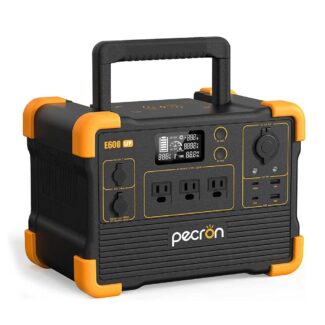 pecron Portable Power Station E600LFP 614Wh Solar Generator Power Station with 3X1200W AC Outlets 100W USB-C PD Output LiFePO4 Battery Backup for Outdoor Camping Emergency